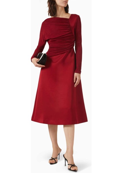 Asimetrik Midi Elbise Uzun Kollu fiyatları