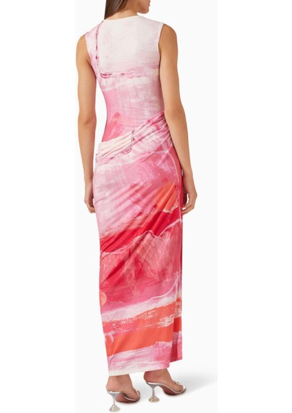 Violethill Midi Elbise - Çok Renkli - Crewneck - Gizli Kapama - Fırfırlı Etek - Pembe modelleri