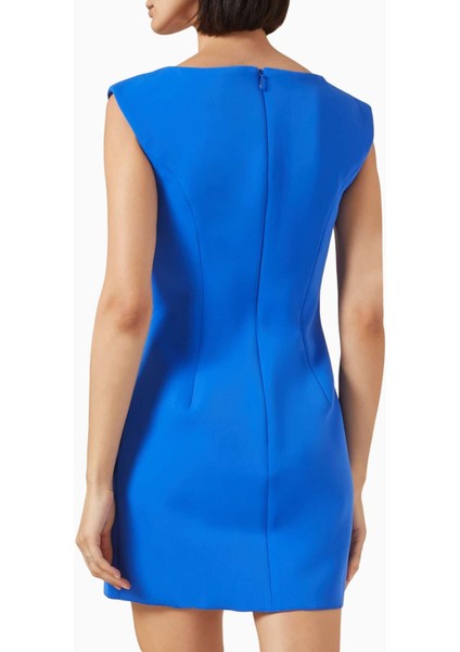 Lamberton Mini Elbise - Mavi - %100 Polyester, Bonded Kumaş, Sarma Etek Tasarımı modelleri