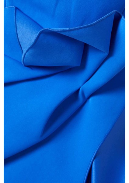 Lamberton Mini Elbise - Mavi - %100 Polyester, Bonded Kumaş, Sarma Etek Tasarımı fırsatları