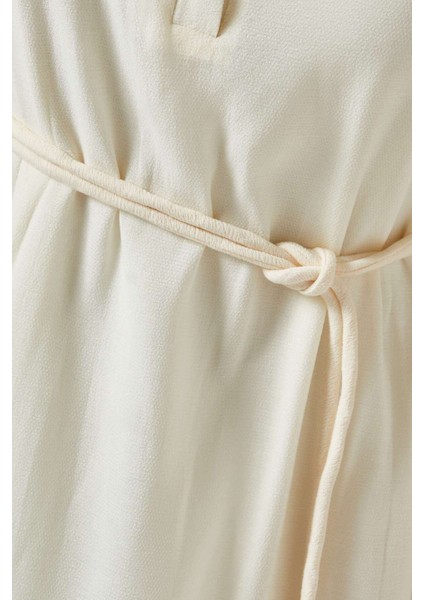 Ophelia Kemerli Elbise - Crinkle Chiffon Crepe, Şık ve Rahat Tasarım