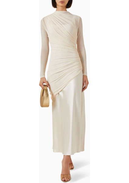 Rhodehill Midi Elbise - Beyaz - %92 Polyester, %8 Elastan, %75 Asetat, %25 Polyester Içerikli fiyatları