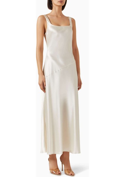 Rhodehill Midi Elbise - Beyaz - %92 Polyester, %8 Elastan, %75 Asetat, %25 Polyester Içerikli fırsatları