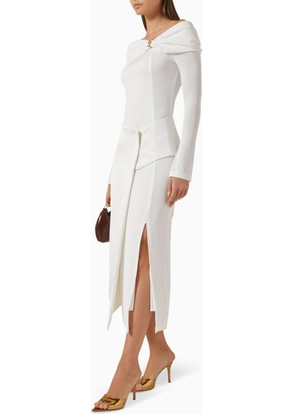 Minimalist Laly Off-Shoulder Elbise - Jarse ve Tafta, Şık Tasarım, Yan Yırtmaçlı fiyatları
