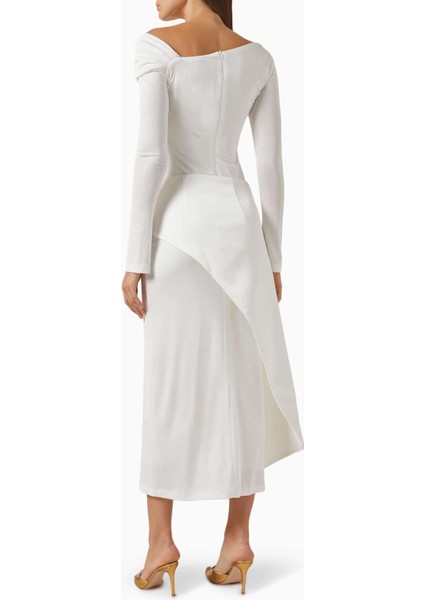 Minimalist Laly Off-Shoulder Elbise - Jarse ve Tafta, Şık Tasarım, Yan Yırtmaçlı fırsatları