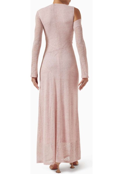 Asimetrik Soğuk Omuzlu Maxi Elbise Uzun Kol & Gizli Fermuar modelleri