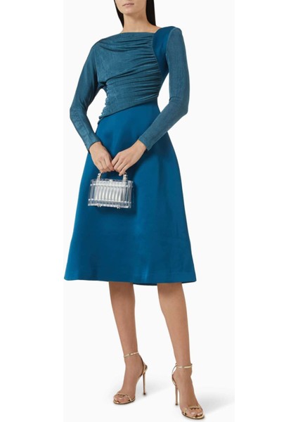 Asimetrik Midi Elbise Uzun Kollu fiyatları