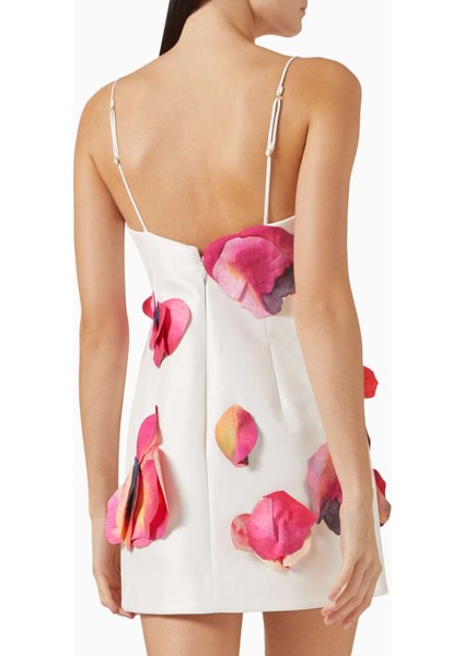 Miltonrise Mini Elbise - Beyaz - %65 Polyester, %35 Pamuk - 3D Çiçek Detayı modelleri