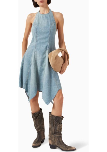 Estelle Mini Elbise - Mavi - Denim Kumaş ile Yönlü ve Şık Tasarım fiyatları