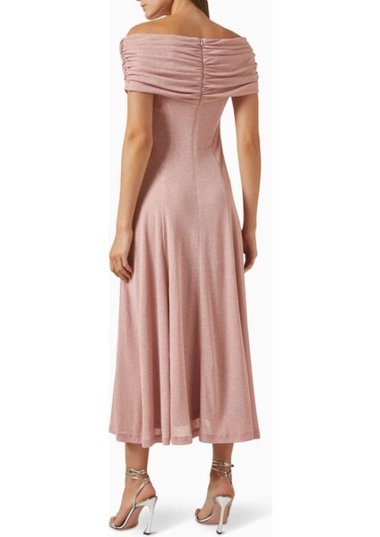 Rahat Fitli Marrgot Örgü Midi Elbise - Off Shoulder, Şık ve Çok Yönlü Tasarım modelleri