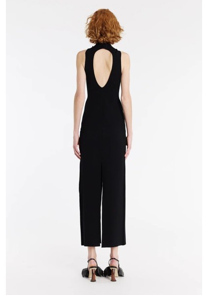 Siyah Maxi Örgü Elbise Yaka Bağlama Detaylı, Truvakar Stil Şık Tasarım fırsatları