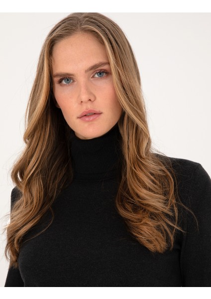 Kadın Antrasit Slim Fit Basic Kazak 50310886-VR006 fiyatları