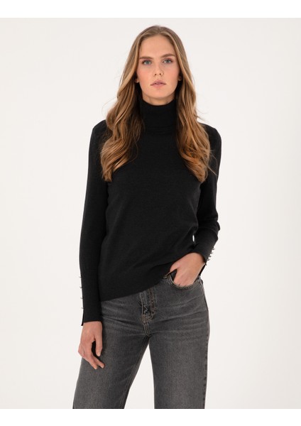 Kadın Antrasit Slim Fit Basic Kazak 50310886-VR006 modelleri