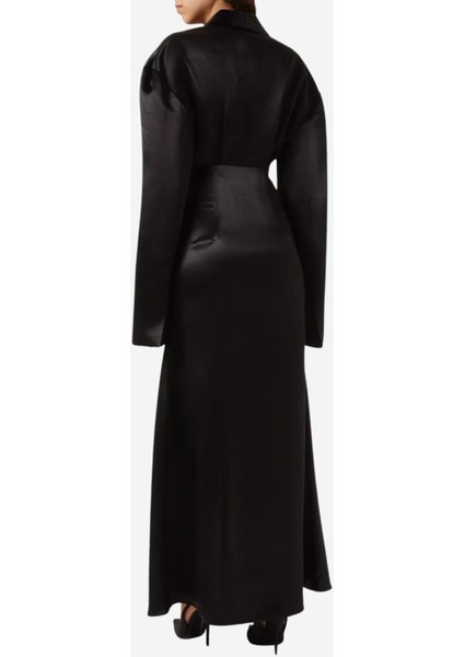 Plunge Yaka Tuxedo Elbise, Siyah modelleri