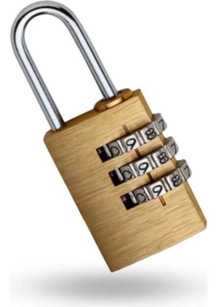 Büro İşyeri Ev Bahçe Kapı Kepenk İçin 30 mm Pirinç 3hane Şifreli Asma Kilit