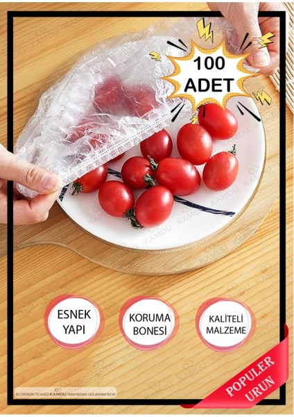 100 Adet Pratik Tazeliği Koruyan Tencere ve Tabak Bonesi Çok Amaçlı Kapak Gıda Bonesi