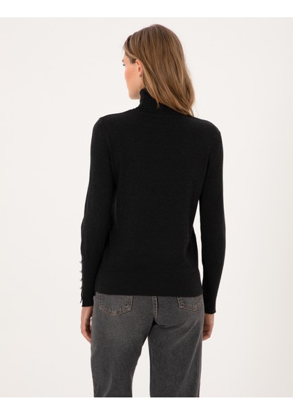 Kadın Antrasit Slim Fit Basic Kazak 50310886-VR006 indirimleri