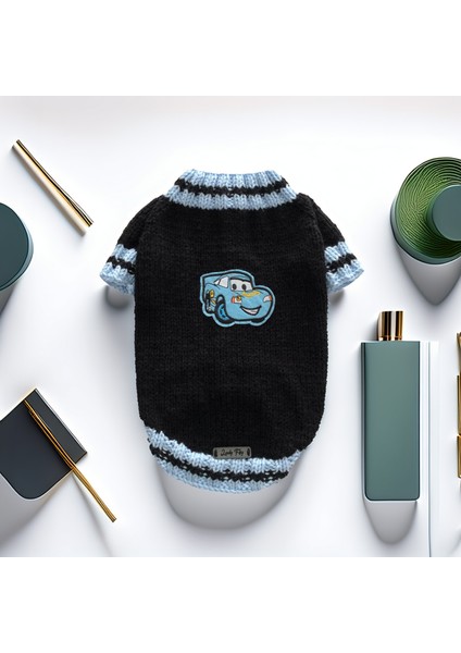 Köpek Için Cars The Movie Mavi Siyah Kazak