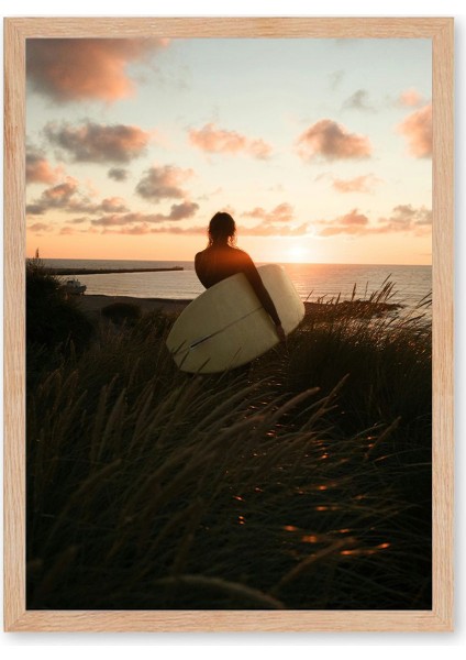 Golden Stillness - Doğal Ahşap Çerçeveli Tablo - Renkli Fotoğraf Poster fiyatları