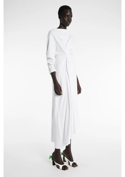 Düğümlü Jersey Elbise, Gots Sertifikalı Organik Pamuk, Portekiz Üretimi