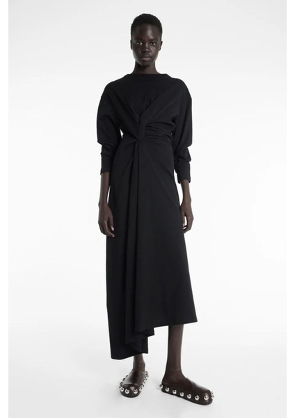 Düğümlü Jersey Elbise, Gots Sertifikalı Organik Pamuk, Portekiz Üretimi