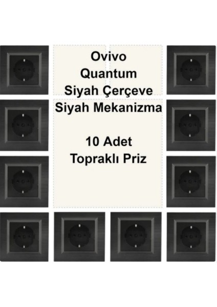 Asyagrup Ovivo Quantum Siyah Çerçeve,set - 10 Adet