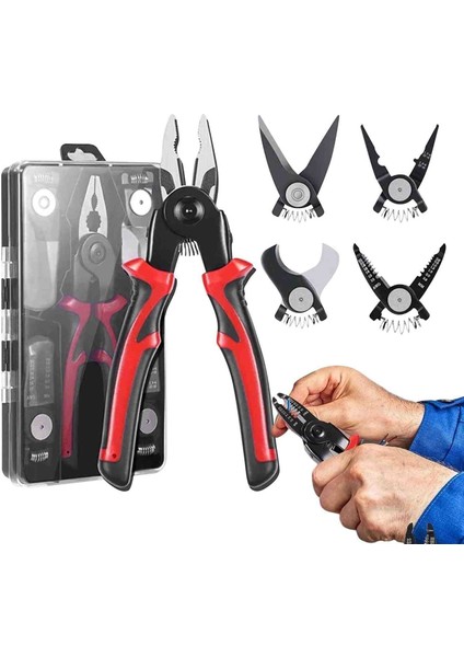 5'i 1 Arada Kombine Pense, Çok Amaçlı Taşınabilir Çok Fonksiyonlu Pense Aracı, Kablo Montajcıları ve Tamircileri Için Rahat Tutuşlu Sağlam ve Etkili Değiştirilebilir Pense fiyatları