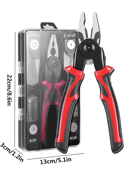 5'i 1 Arada Kombine Pense, Çok Amaçlı Taşınabilir Çok Fonksiyonlu Pense Aracı, Kablo Montajcıları ve Tamircileri Için Rahat Tutuşlu Sağlam ve Etkili Değiştirilebilir Pense fırsatları