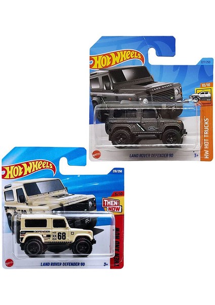2 Araç Hot Wheels Land Rover Defender 90 Set - Siyah & Bej (1/64)