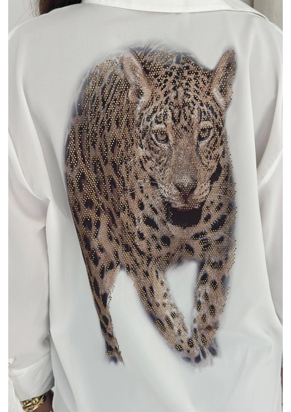 Kaplan Desen Baskılı Taşlı Gömlek indirimleri