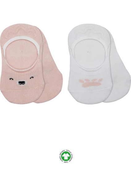 Bistyle 2'li Babet Cute Face Penye Çorap 30103 Pembe-Beyaz
