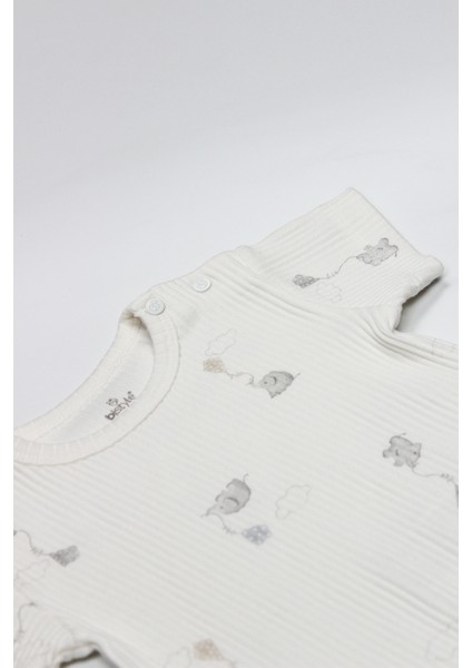 Bistyle Flying Elephant Yarım Kol 2'li Body 17116 Ekru Gri fiyatları