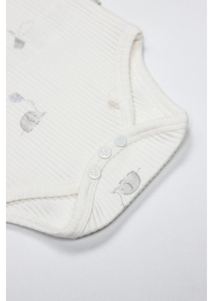 Bistyle Flying Elephant Yarım Kol 2'li Body 17116 Ekru Gri fırsatları