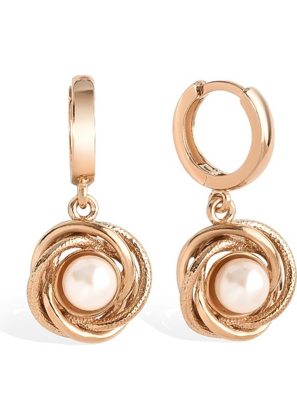 925 Ayar Gümüş Altın Kaplama Inci Detaylı Sallantılı Küpe - EP00138 fırsatları