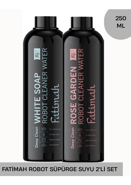 Beyaz Sabun , Gül Bahçesi Kokulu Robot Süpürge Deterjanı 2'li Set, Yüzey Temizleyici 250 ml