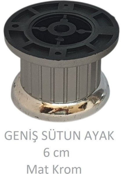 Plastik 6 cm Geniş Sütun Ayak, Mat Krom, Vidalarıyla fiyatları