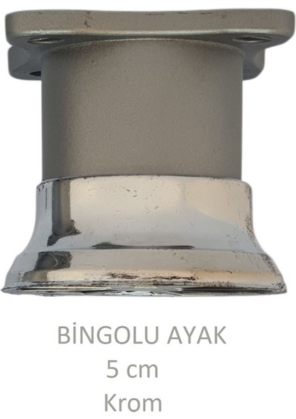Bingolu Ayak, Plastik, 5 cm Vidalar Dahil, Krom