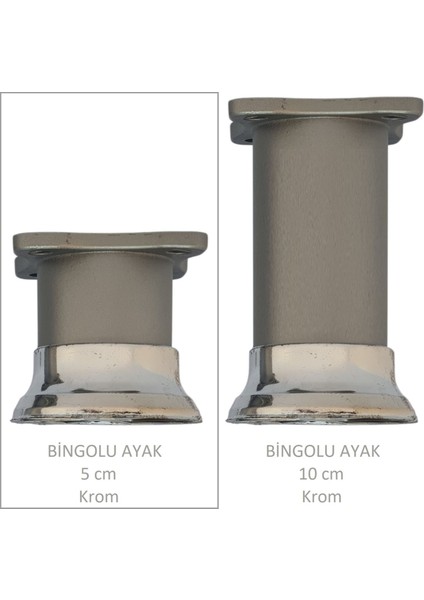Bingolu Ayak, Plastik, 5 cm Vidalar Dahil, Krom fırsatları
