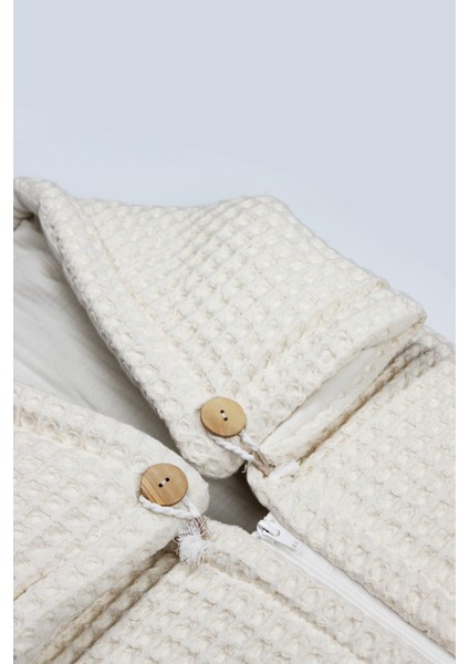 Bistyle Fermuarlı Natural Life Pike Battaniye Girl 70113 Ekru