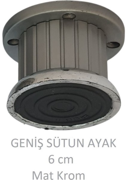 Plastik 6 cm Geniş Sütun Ayak, Mat Krom, Vidalarıyla modelleri