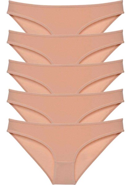 5 Adet Süper Eko Set Likralı Kadın Slip Külot Ten