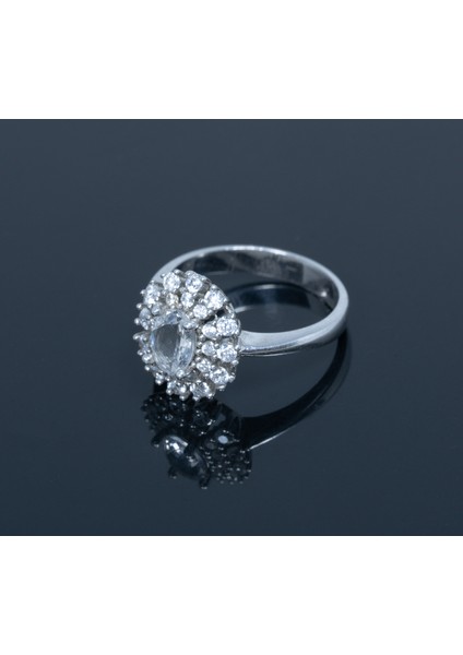 Zirkon Taşlı Çiçek Tasarımlı 925 Ayar Gümüş Kadın Yüzük Parmağa Göre Ayarlanır 3.85 gr fiyatları