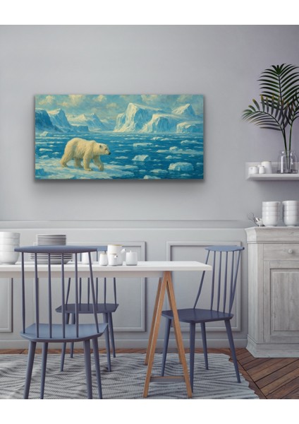 Yalnız Kutup Ayısı Kanvas Tablo 60X120CM fırsatları