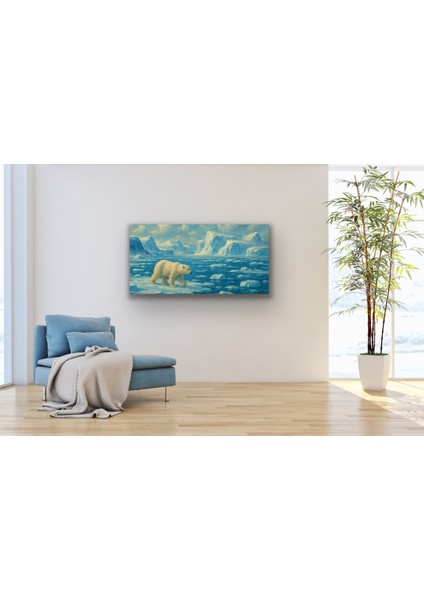 Yalnız Kutup Ayısı Kanvas Tablo 60X120CM indirimleri