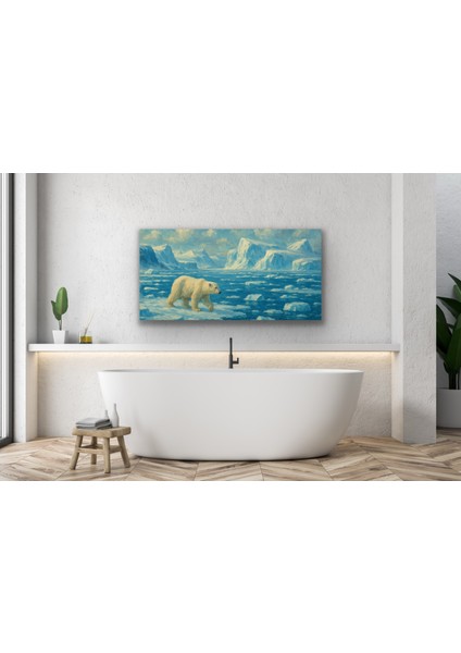 Yalnız Kutup Ayısı Kanvas Tablo 60X120CM