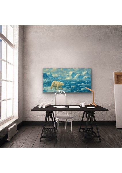 Yalnız Kutup Ayısı Kanvas Tablo 60X120CM