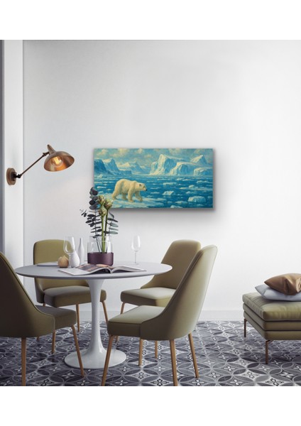 Yalnız Kutup Ayısı Kanvas Tablo 60X120CM