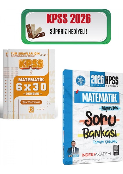 Indeks 2026 Kpss Matematik Algoritma Çözümlü Soru Bankası ve Dene