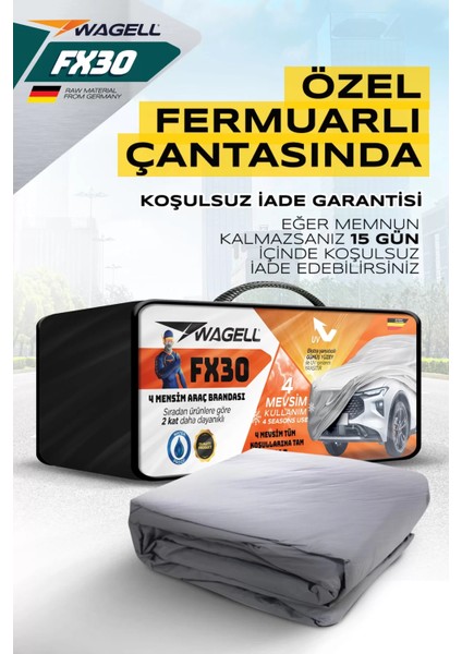 Chevrolet Spark 2010 ve Sonrası FX30 4 Mevsim Korumalı Araba Brandası - Oto Çadır Örtü