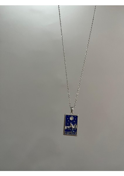 Mavi Tarot Gümüş Mavi Çelik Kolye fiyatları